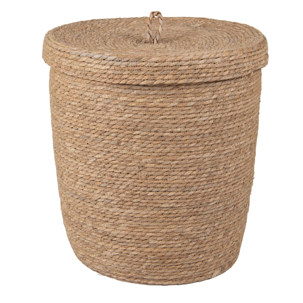 Panier à linge en fibre végétale avec couvercle — Beyit