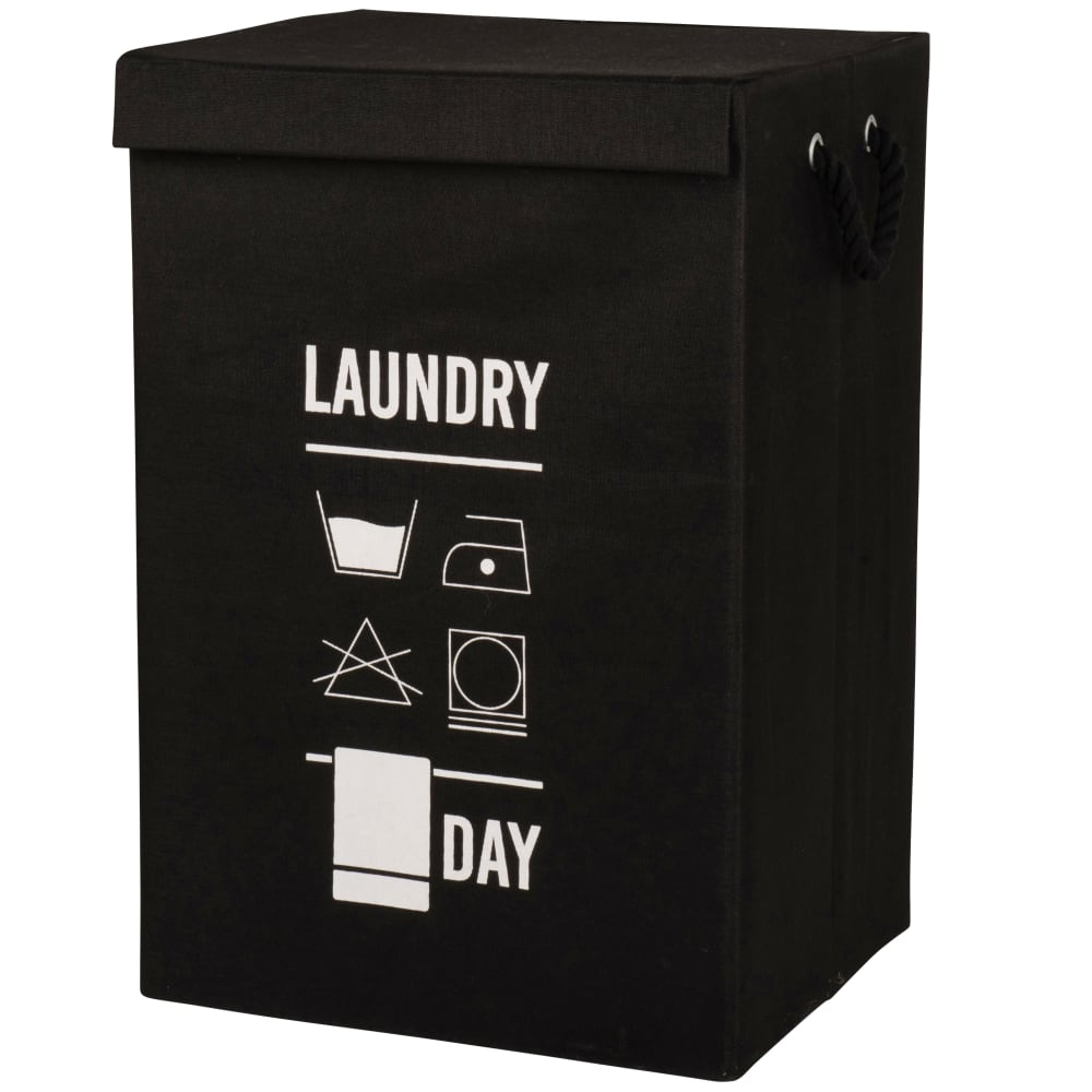 Panier à linge noir et blanc H61 - Maisons du Monde