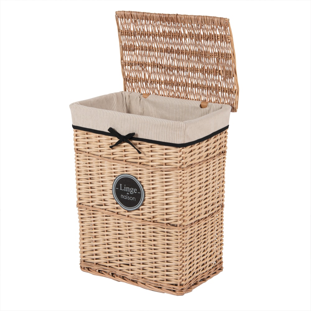 Panier à linge tressé avec ruban noir H58 — vue 3