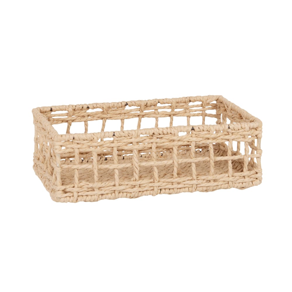 Panier de rangement ajouré en papier beige