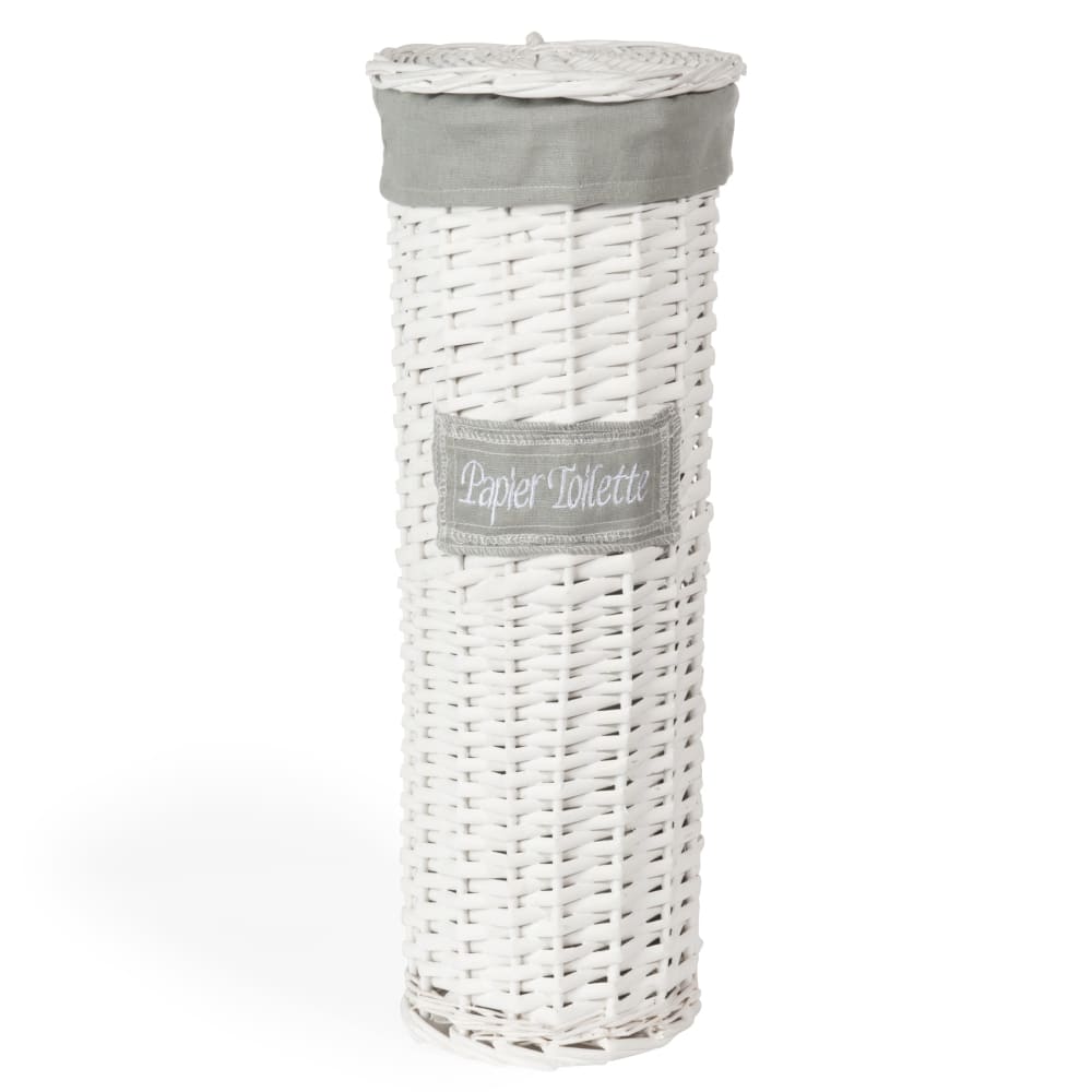 Panier tressé à papier toilette blanc H 47 cm — Beyit