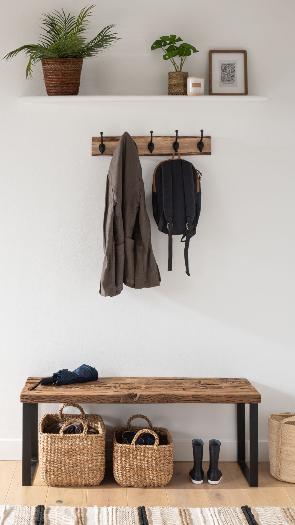 Patère 5 crochets en bois de lithocarpe et acier — vue 4
