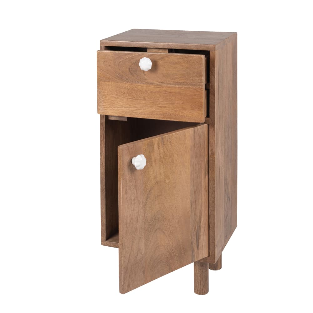 Petit meuble de rangement 1 tiroir 1 porte en bois de manguier — vue 3