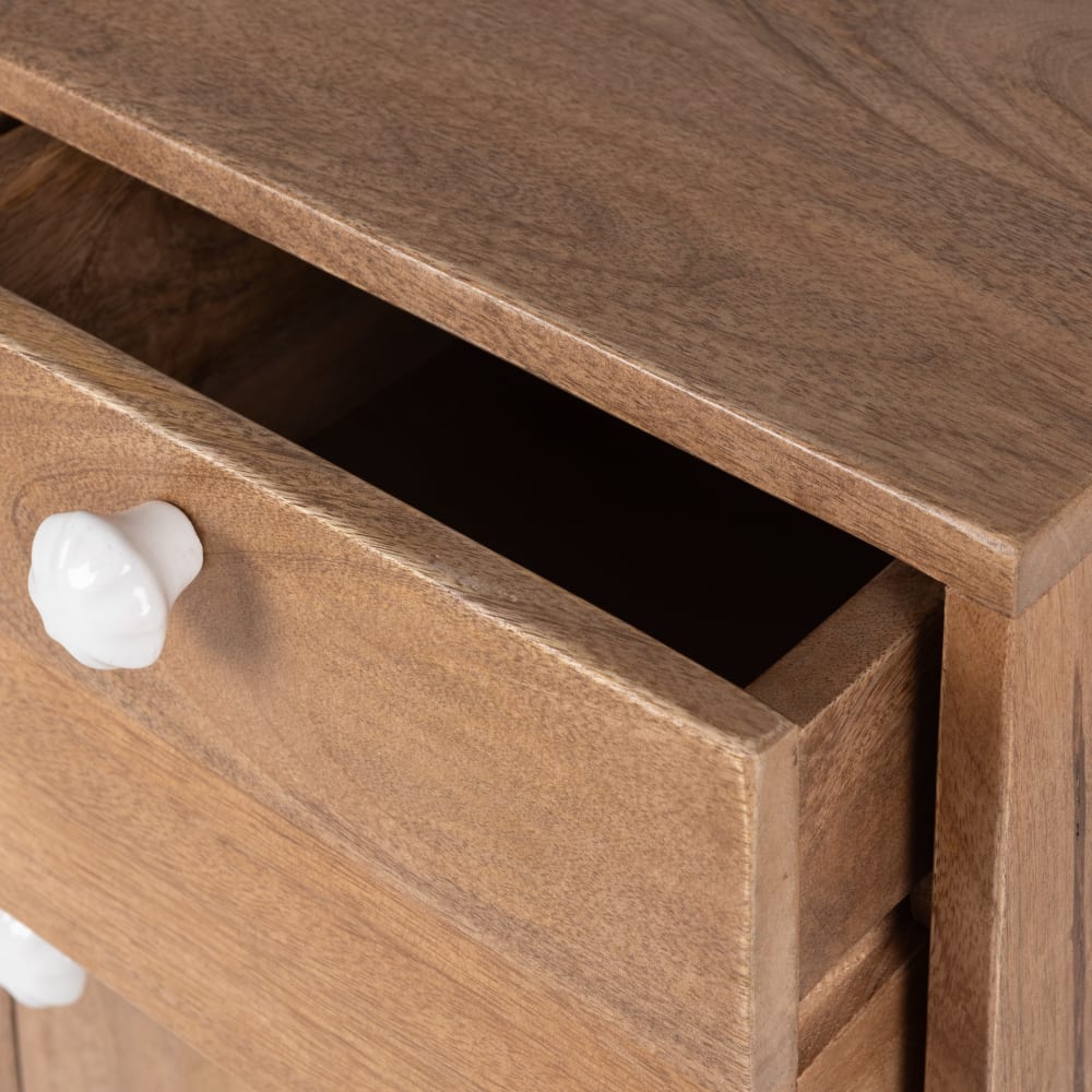 Petit meuble de rangement 1 tiroir 1 porte en bois de manguier — vue 4