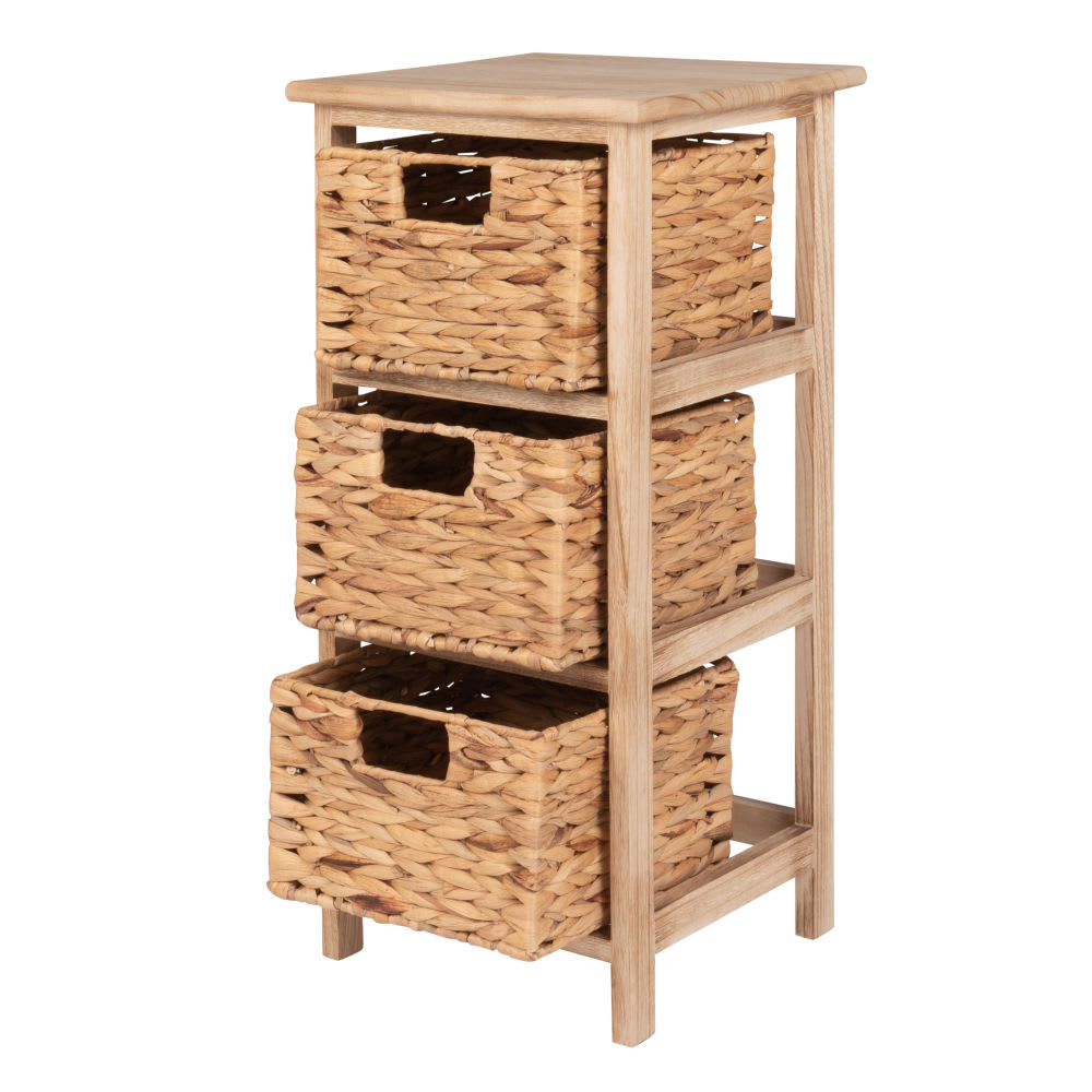 Petit meuble de rangement 3 tiroirs en paille — vue 4