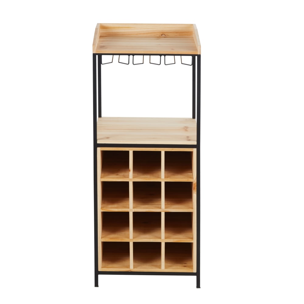 Petit meuble range-bouteilles - sapin acier
