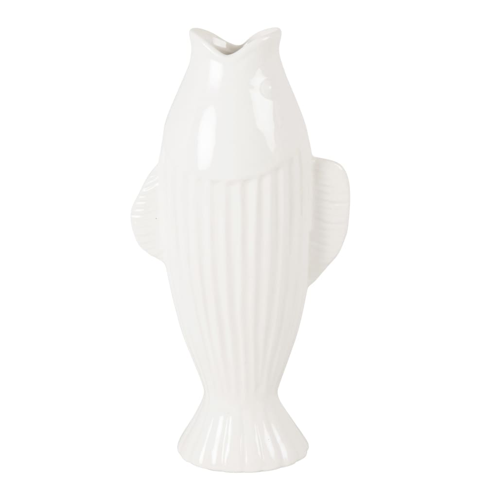 Pichet poisson en grès blanc 0,8L