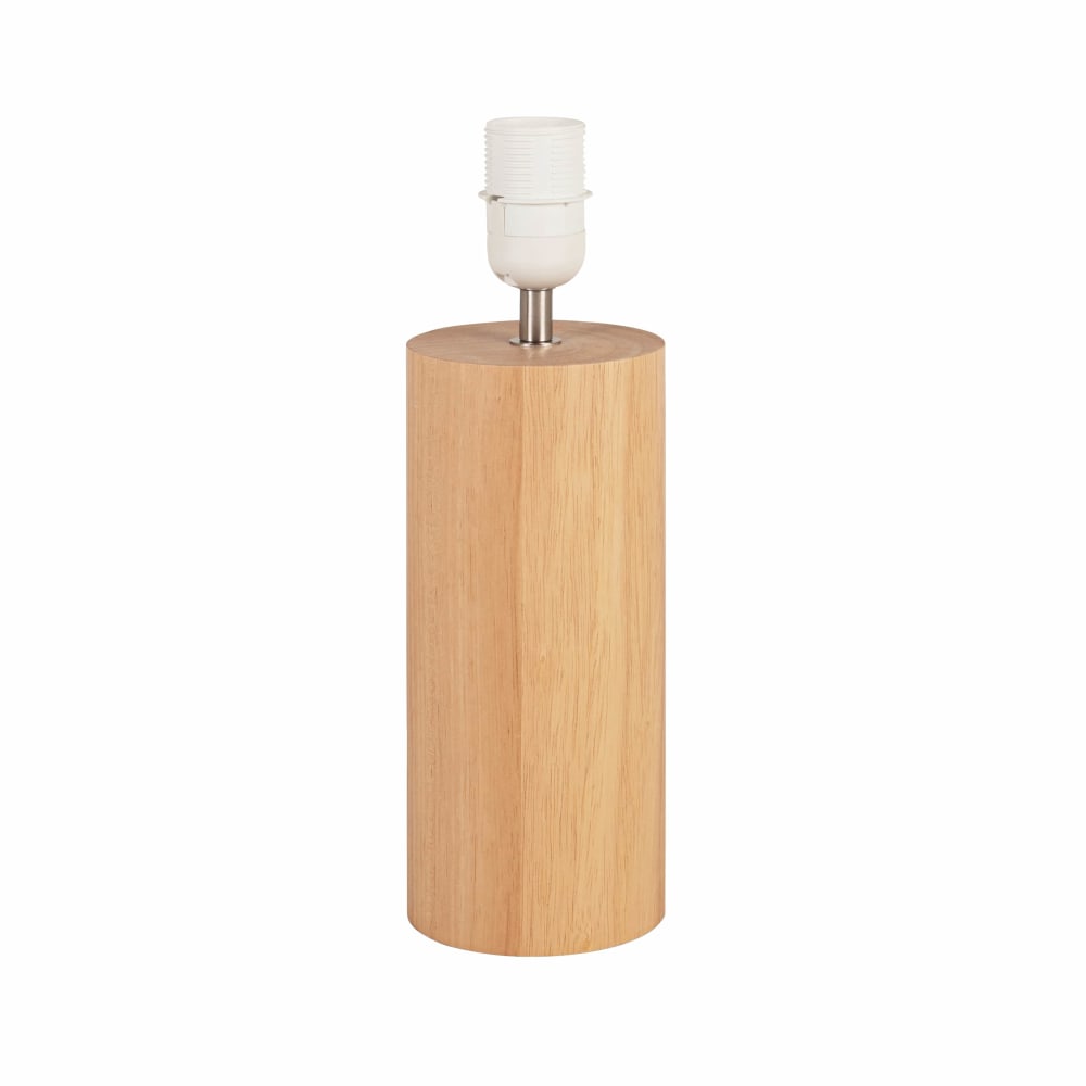 Pied de lampe cylindrique en bois d'hévéa