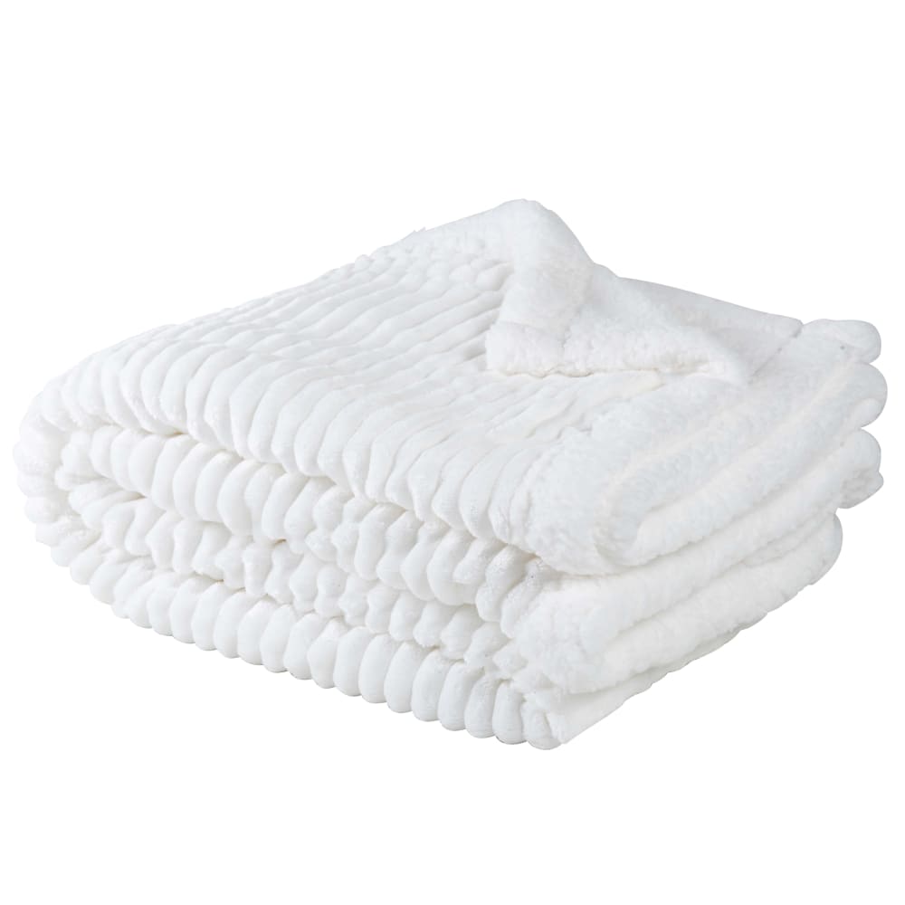 Plaid blanc à paillettes 130x170