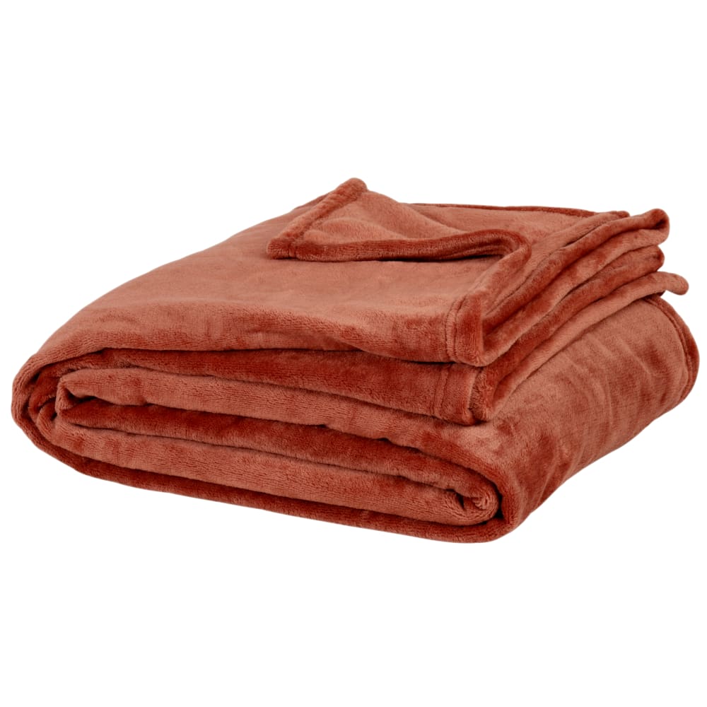 Plaid brillant en polyester recyclé orange 230x150