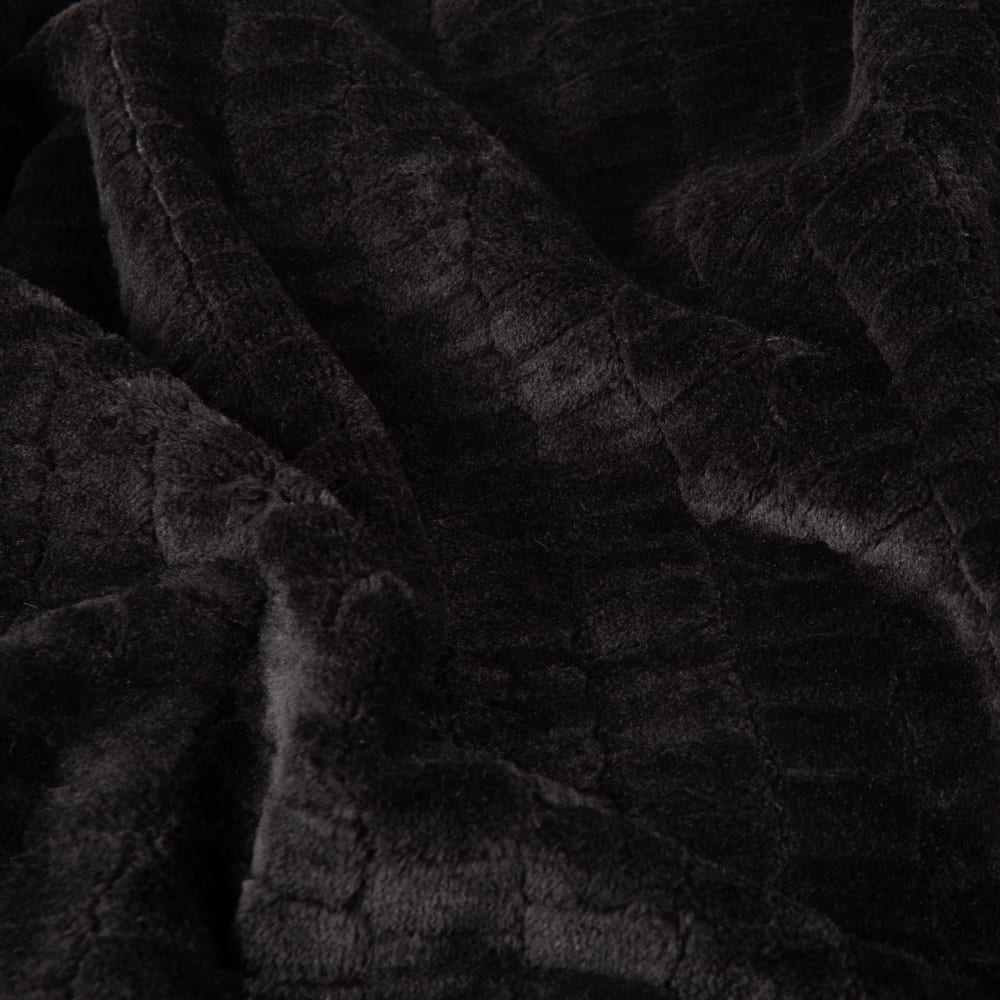 Plaid in flanella jacquard nero 230x150 cm - Maisons du Monde
