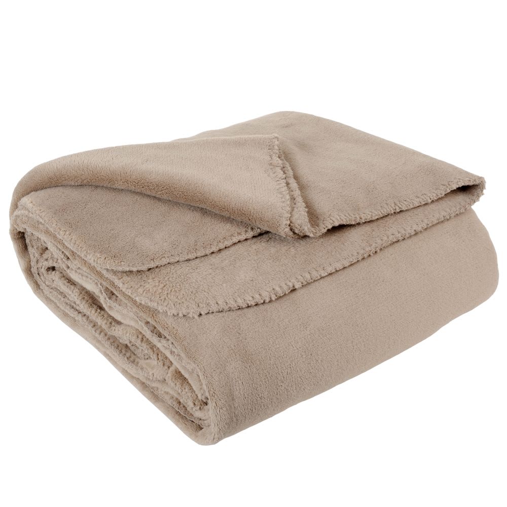 Plaid in pile di poliestere riciclato beige 150x230 cm - Maisons