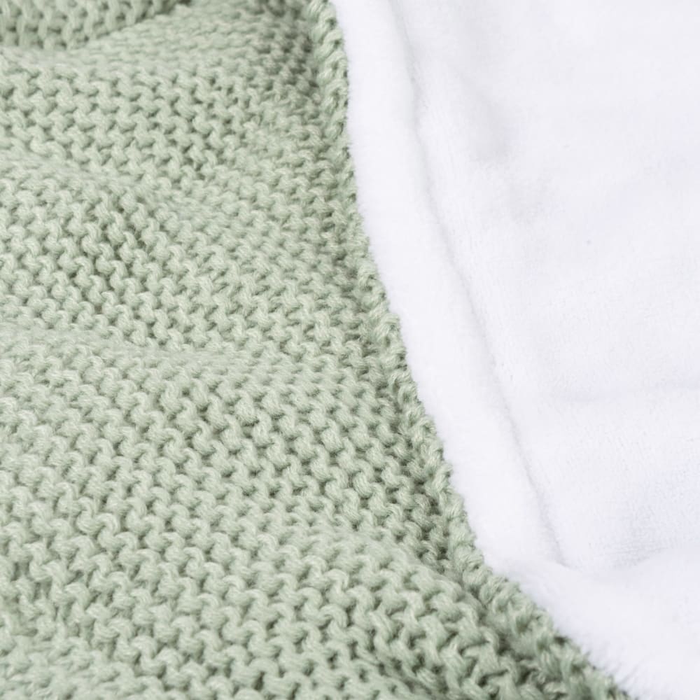 Plaid vert d'eau en maille et polaire 77x77 (Maisons du Monde) - Image 1