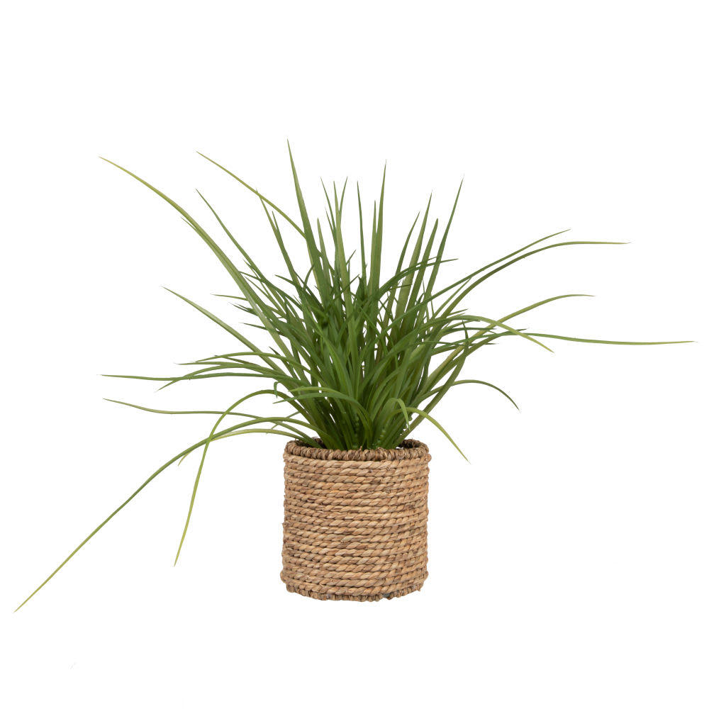 Plante artificielle et pot en fibre végétale beige