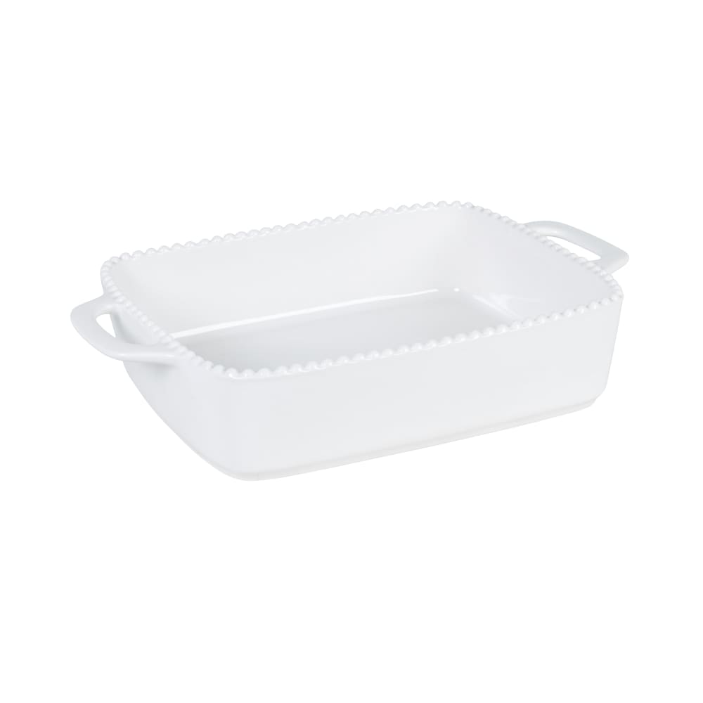 Plat à gratin en céramique perlée blanche