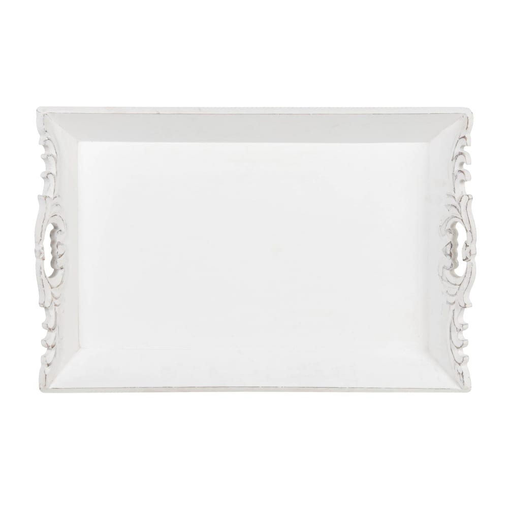 Plateau blanc en bois de manguier blanc