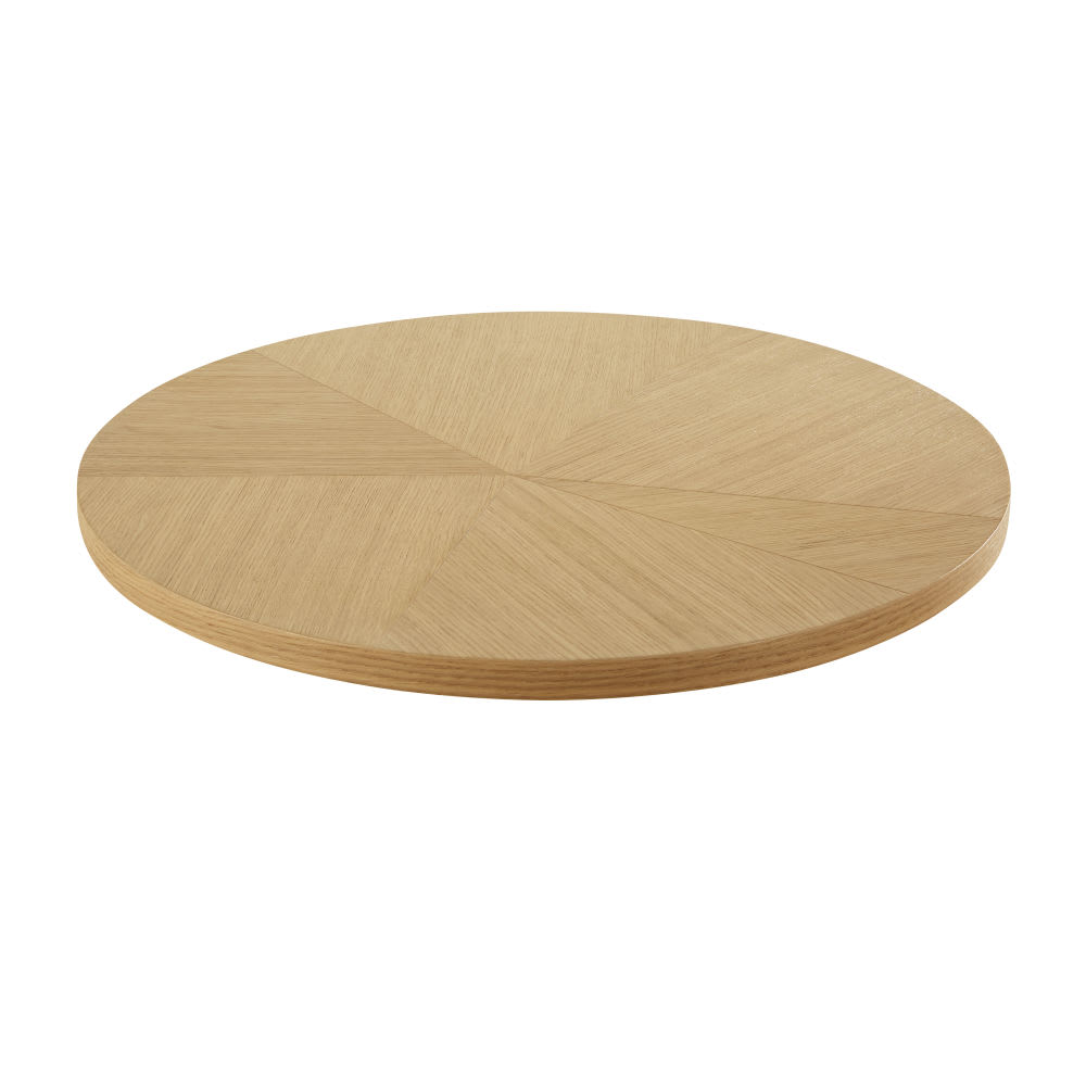 Plateau de table professionnel d'intérieur effet chêne motif géométrique 2/4 personnes D70