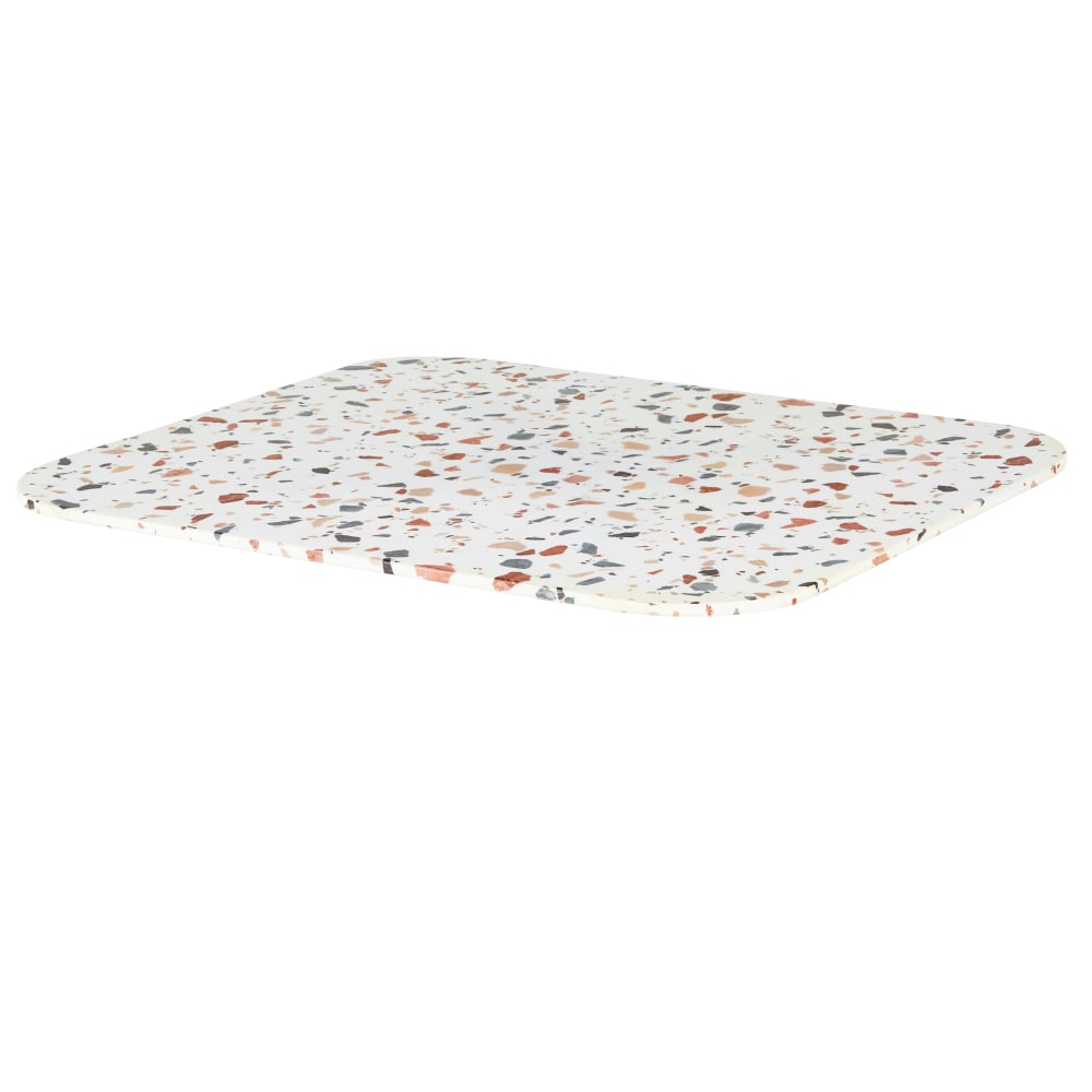 Plateau de table professionnel d'intérieur en verre trempé effet terrazzo 2 personnes L70 — vue 3