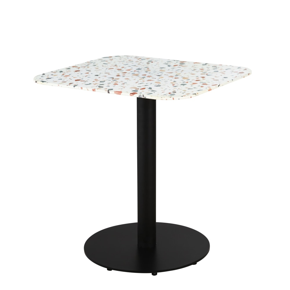 Plateau de table professionnel d'intérieur en verre trempé effet terrazzo 2 personnes L70 — vue 4