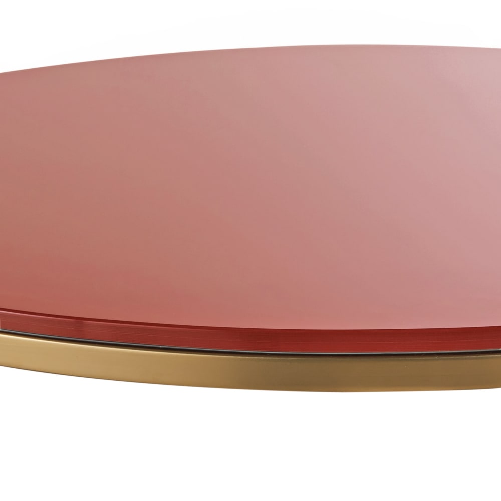 Plateau de table professionnel d'intérieur rond en verre trempé terracotta 2 personnes D70 - Maisons du Monde