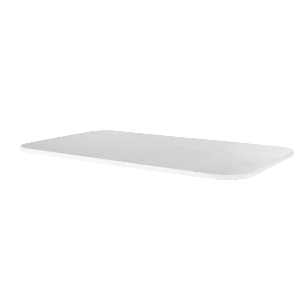 Plateau de table professionnel rectangulaire en marbre blanc 4 personnes L120