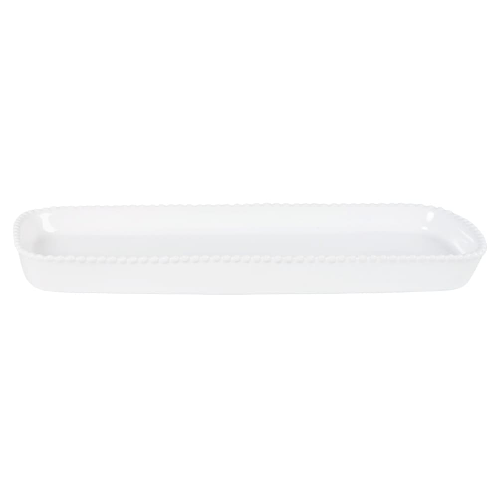 Plateau décor perles en faïence blanc cassé - Maisons du Monde