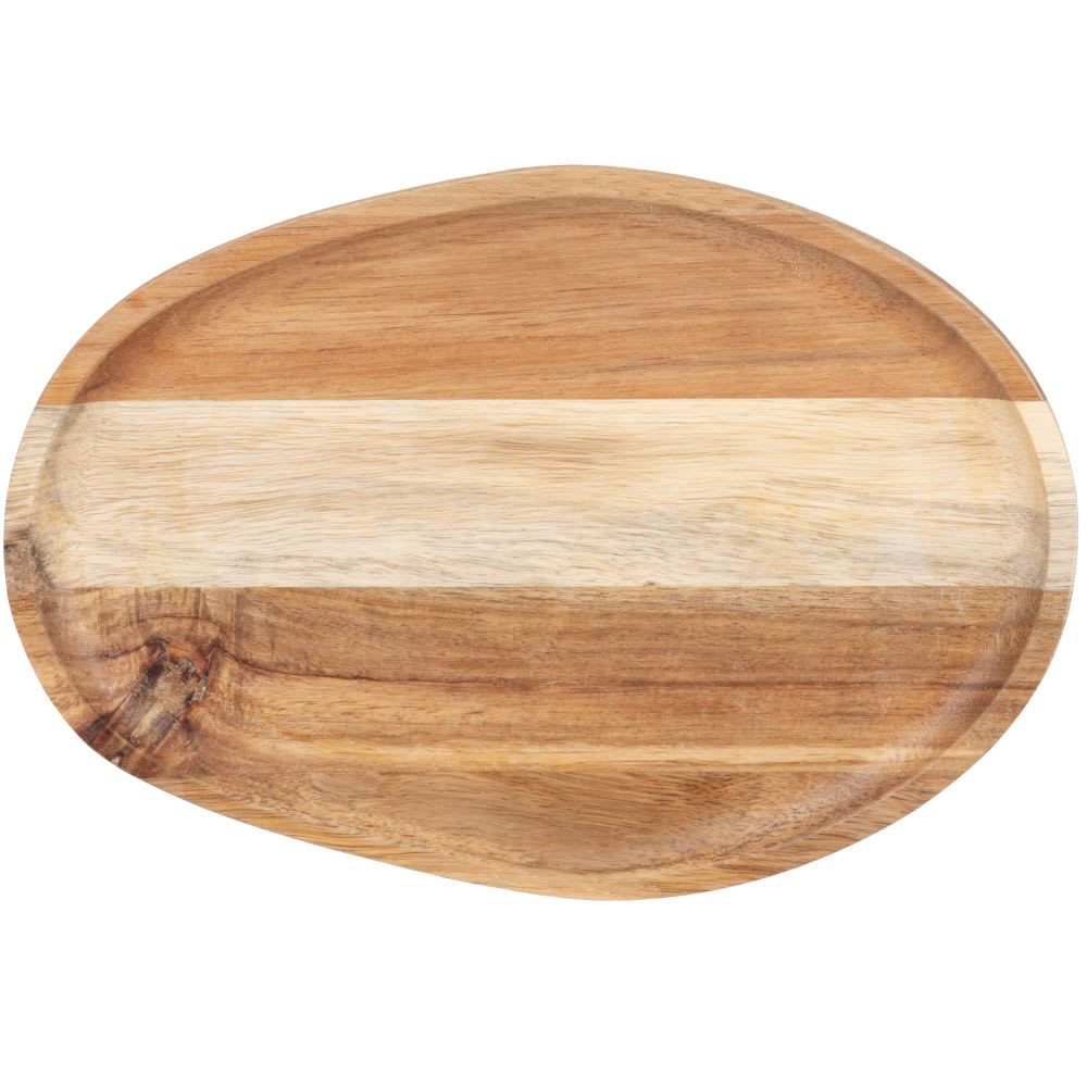 Plateau ovoïde en bois d'acacia D25 — vue 3