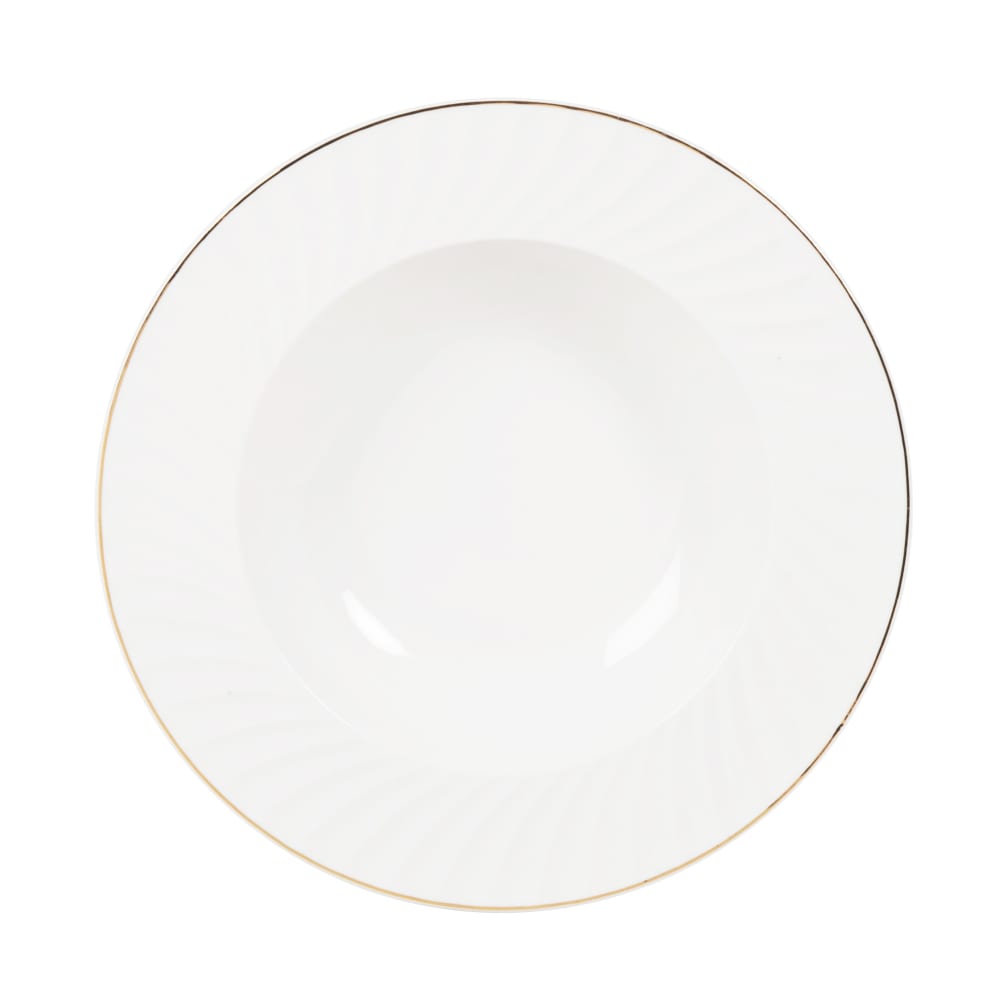 Plato hondo de cerámica blanca con
