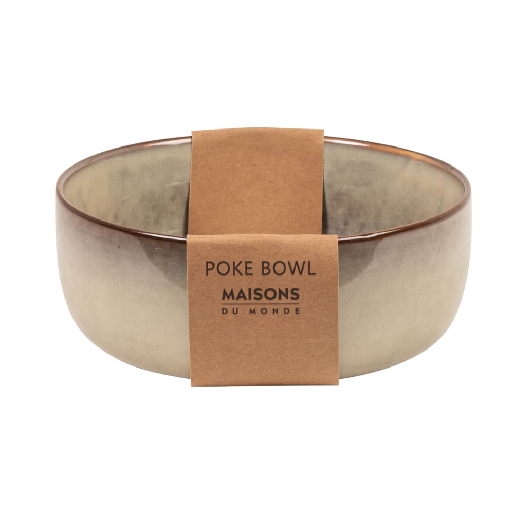 Poke bowl en céramique vert argile