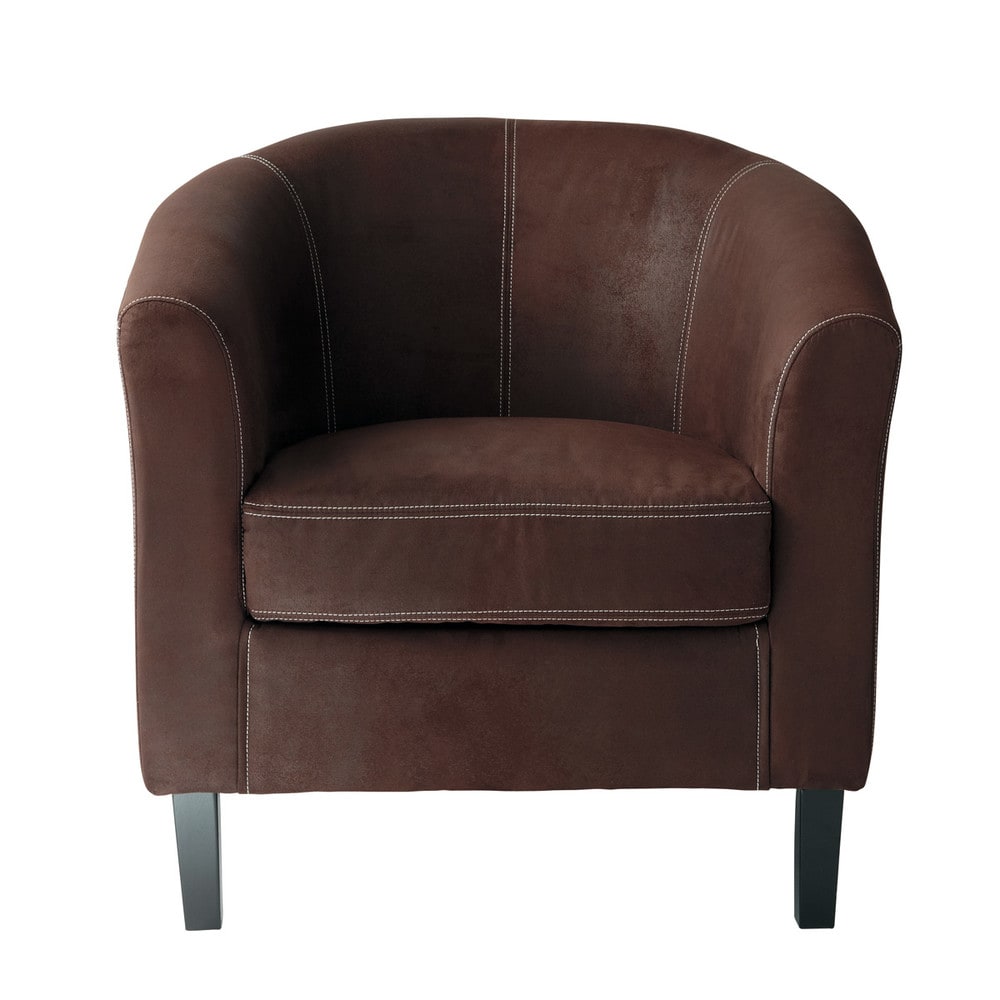 Poltrona marrone in microfibra - Maisons du Monde