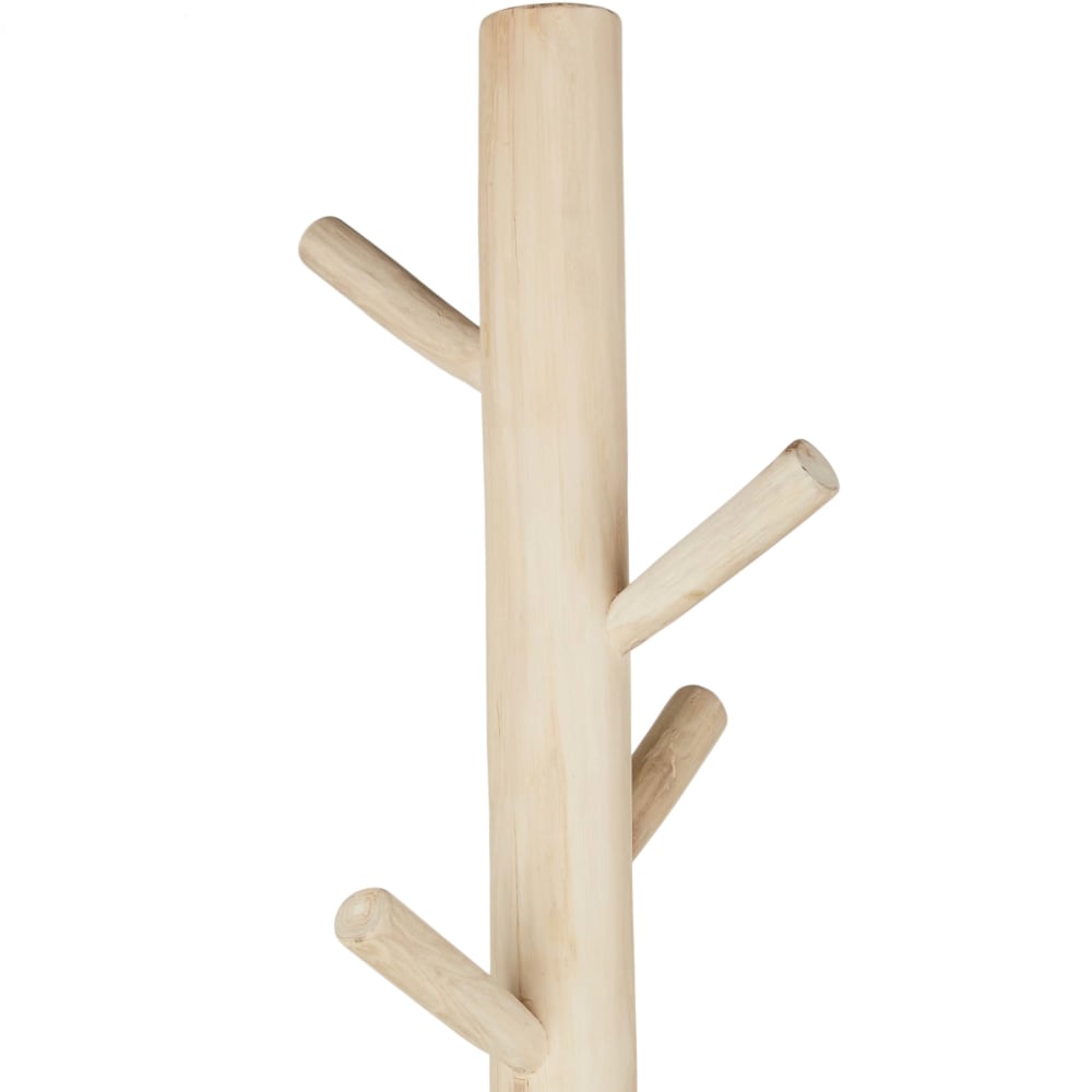 Porte-manteau tronc d'arbre en bois de teck massif blanc — vue 4