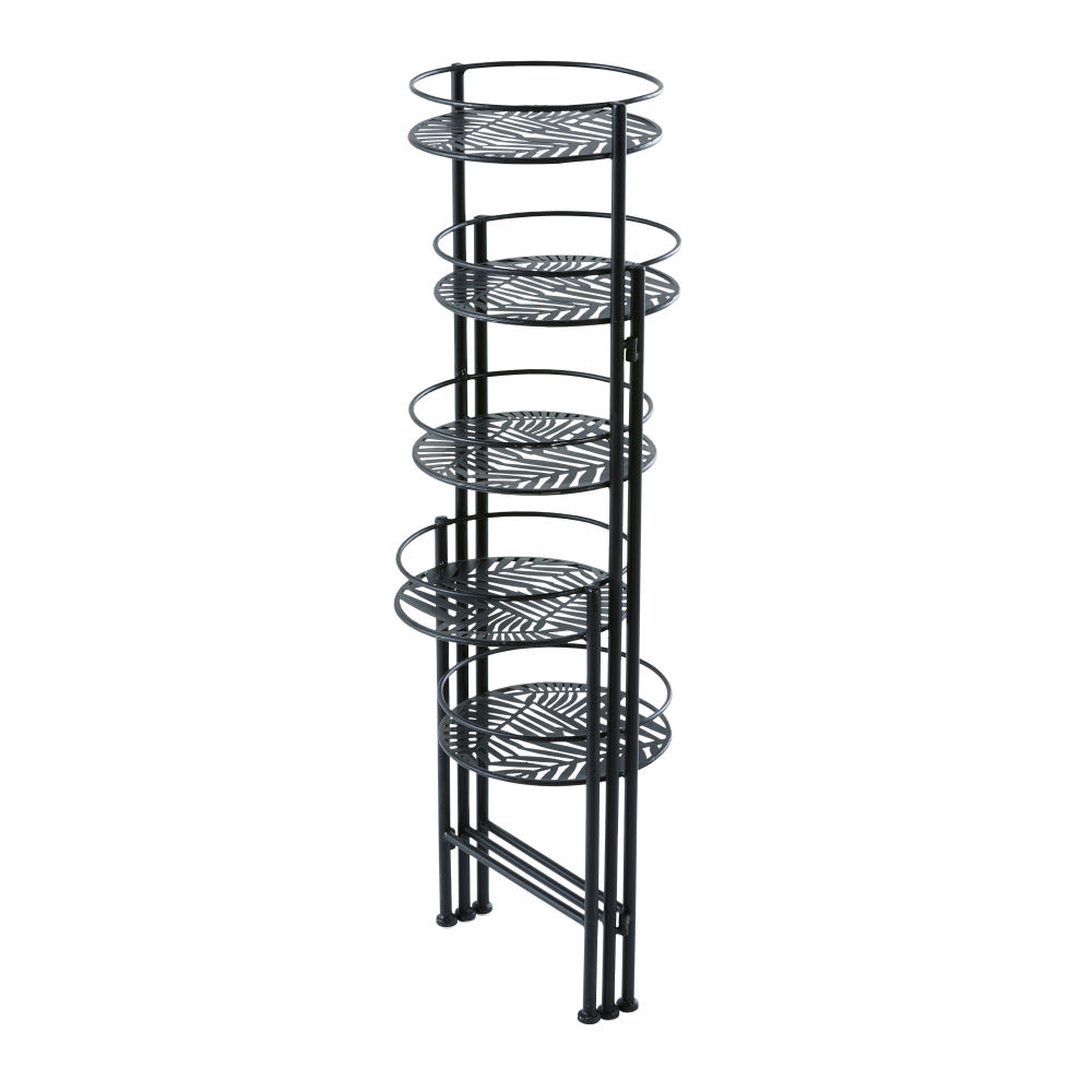 Porte-plantes en acier noir ajouré motif feuillage - Maisons du Monde