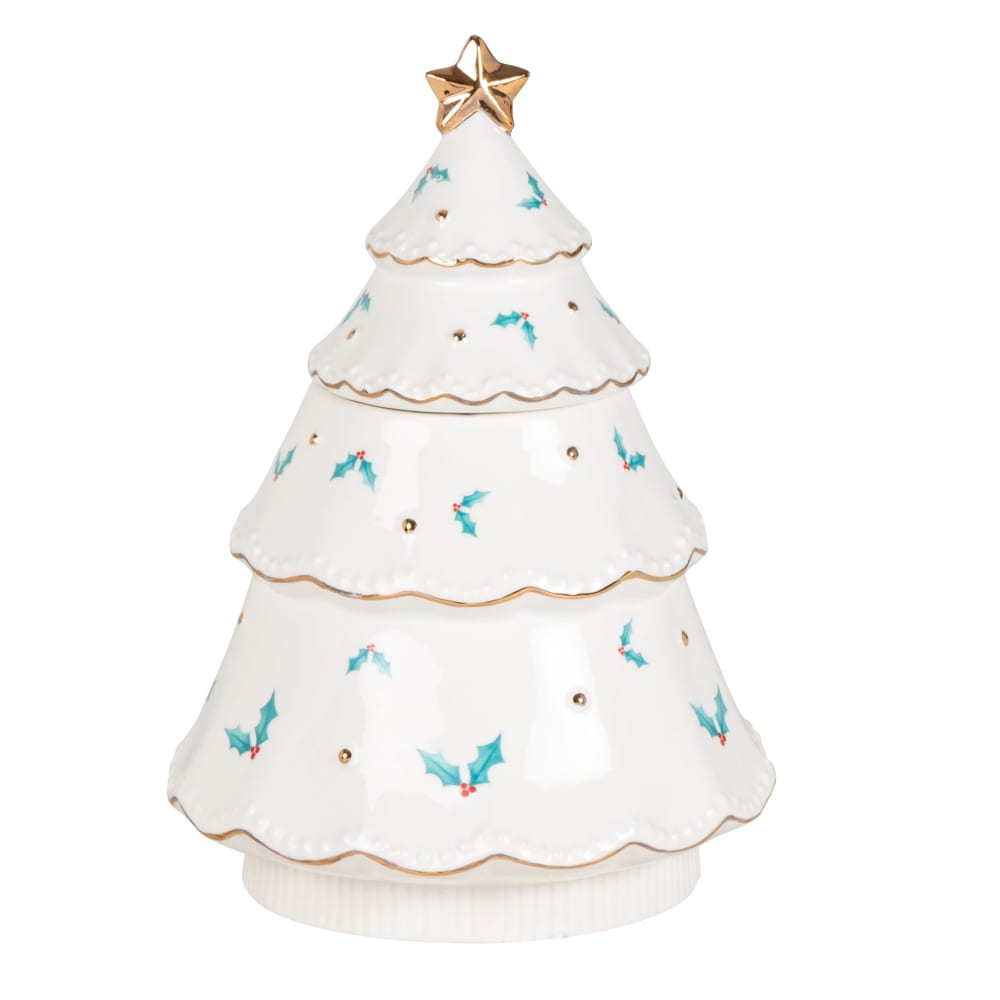 Pot sapin en grès blanc H25