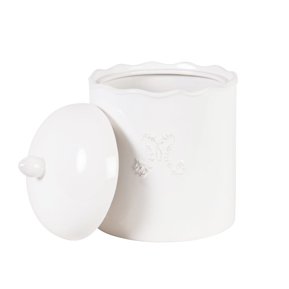 Poubelle de salle de bains en faïence blanche - Maisons du Monde