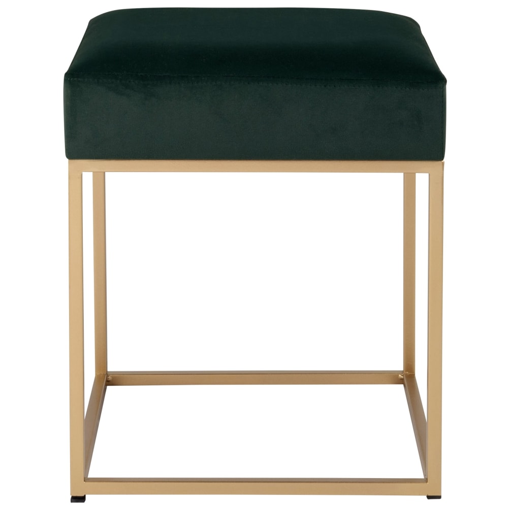 Pouf carré vert et métal doré