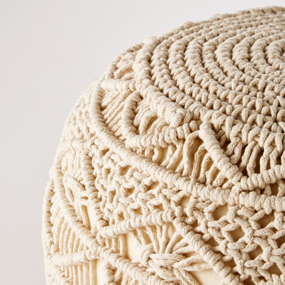Pouf en coton macramé - Maisons du Monde