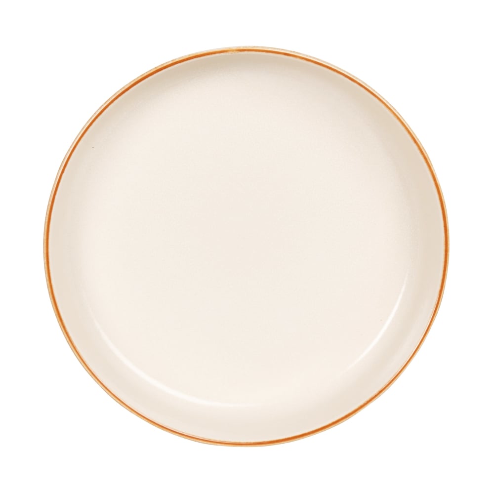 Pratos fundos em cerâmica branca com borda marrom - Maisons Du
