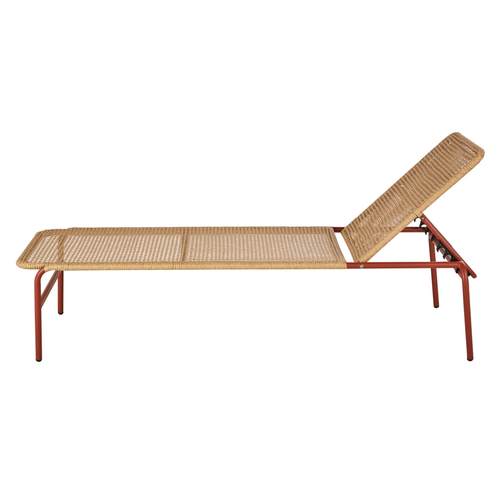 Professionelle Sonnenliege aus Terrakotta-Stahl und beigem