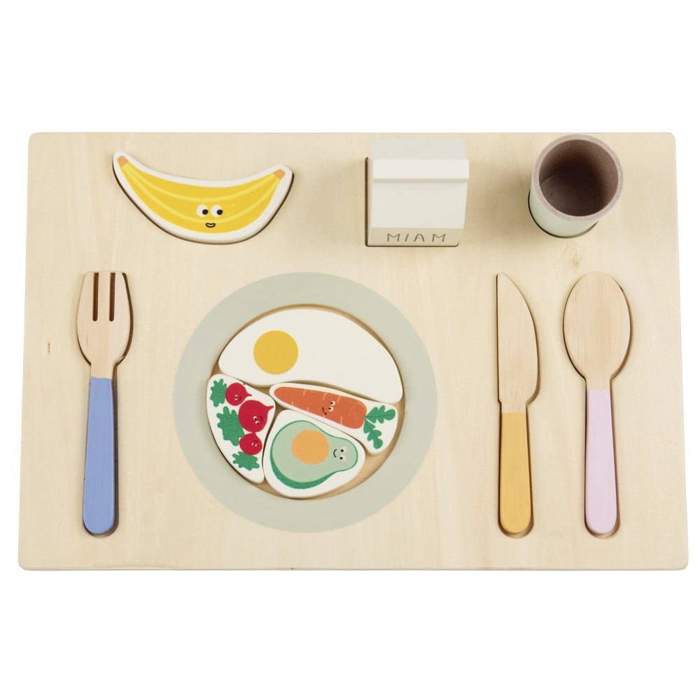 Puzzle plateau repas multicolore