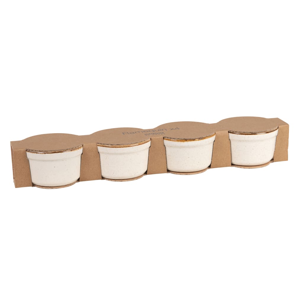 Ramequins en grès blanc cassé et marron (x4)