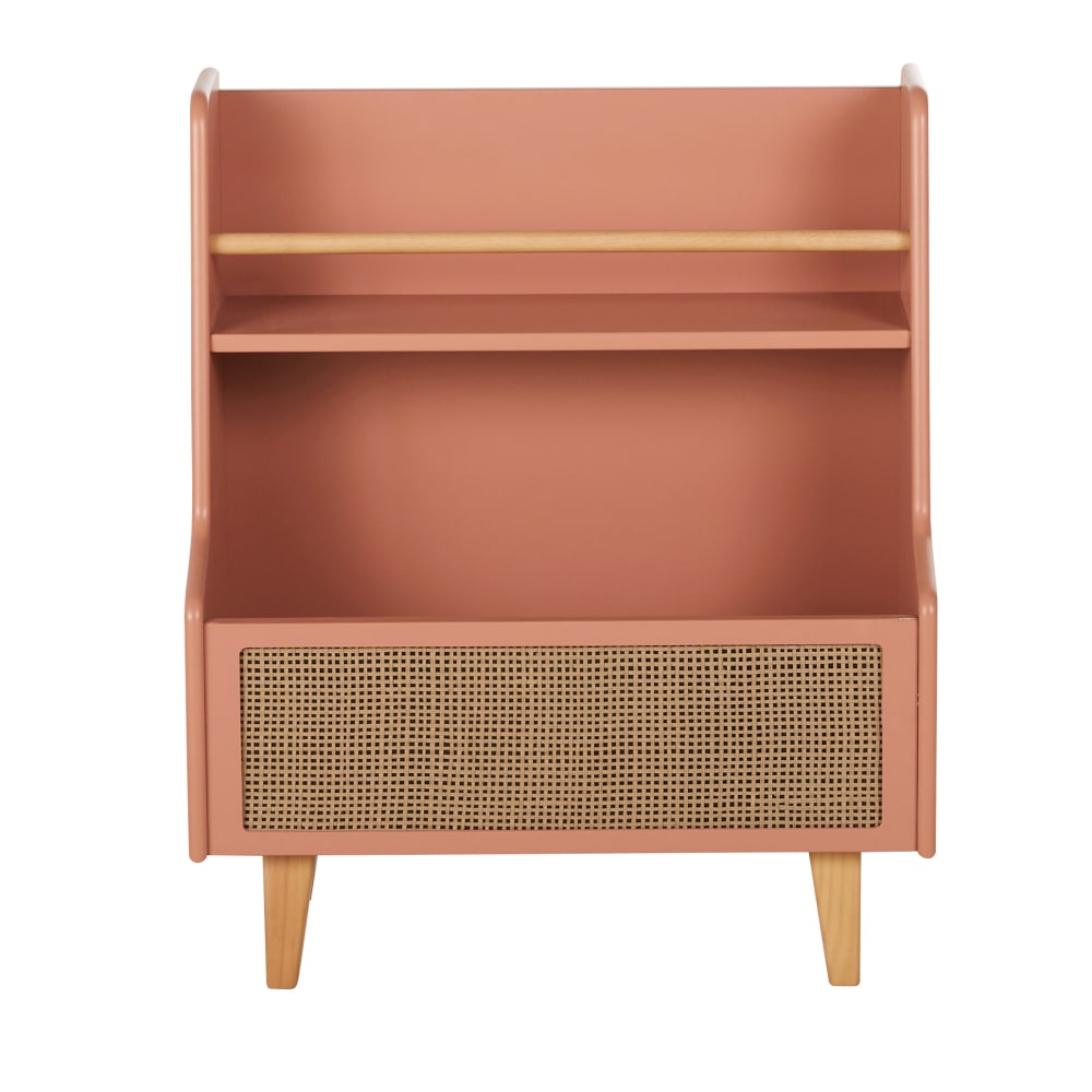 Range-livres enfant terracotta et cannage rotin Range-livres enfant terracotta et cannage rotin