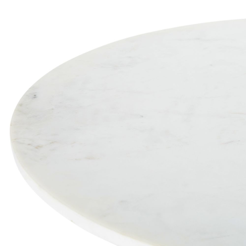 Ronde salontafel uit marmer en messingkleurig metaal 75 cm -