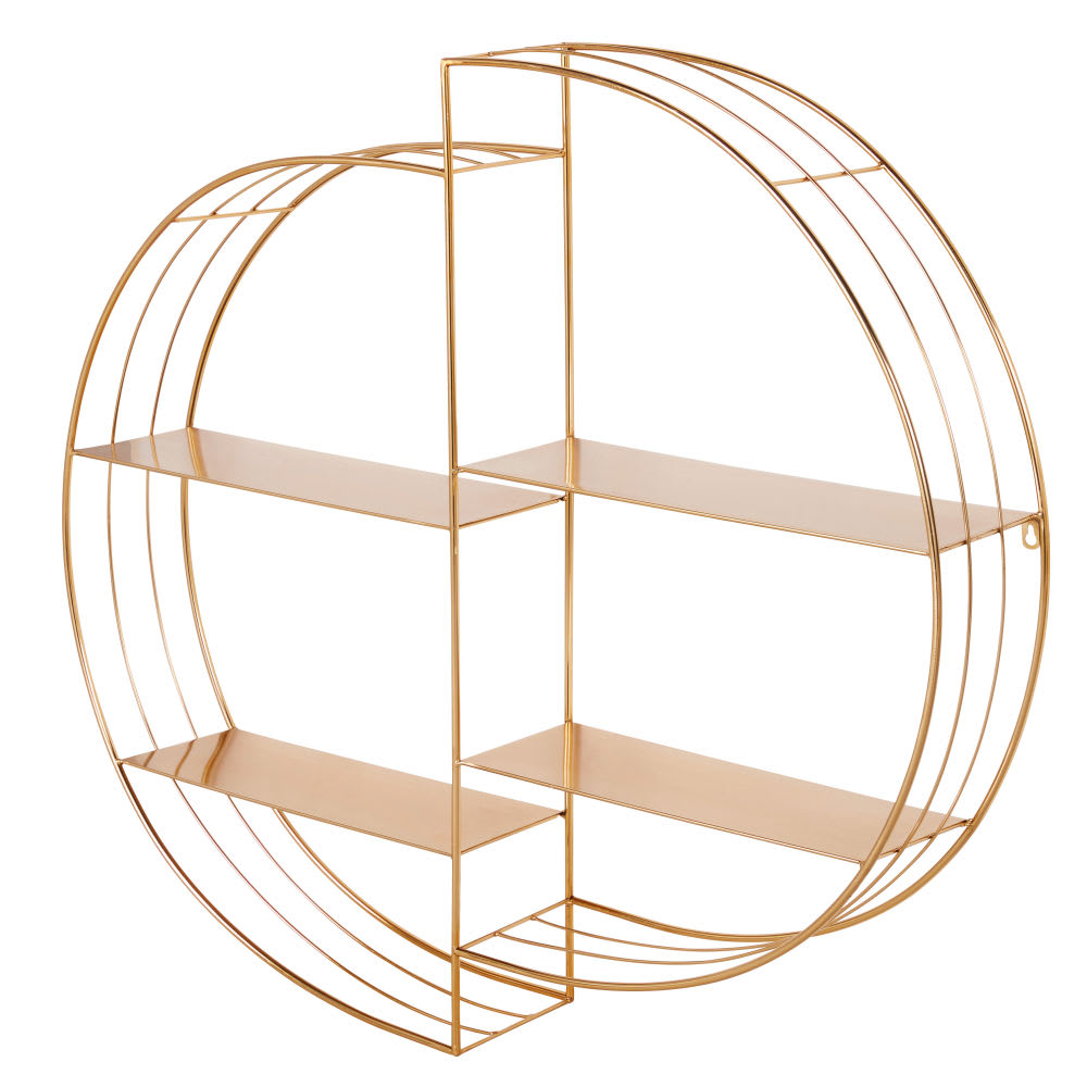 Rundes Regal aus goldfarbenem Metall - Maisons Du Monde