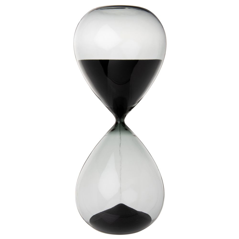 Sablier noir en verre fumé
