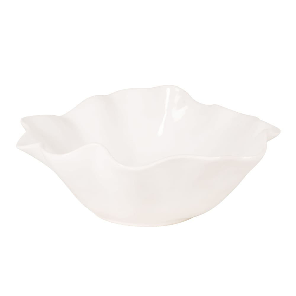 Saladier corolle en céramique blanche