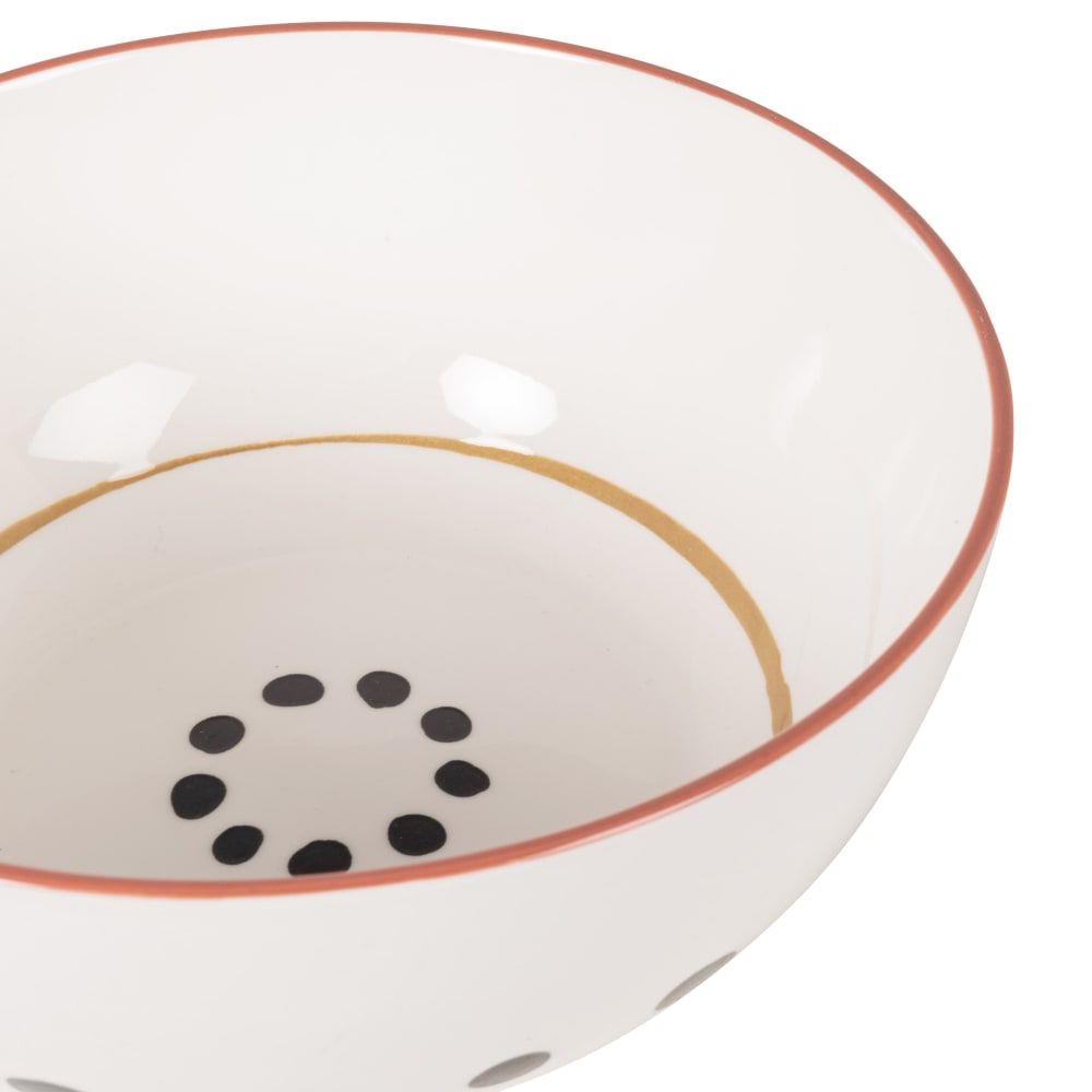 Saladier en céramique blanche motifs rouges et noirs - Maisons du Monde
