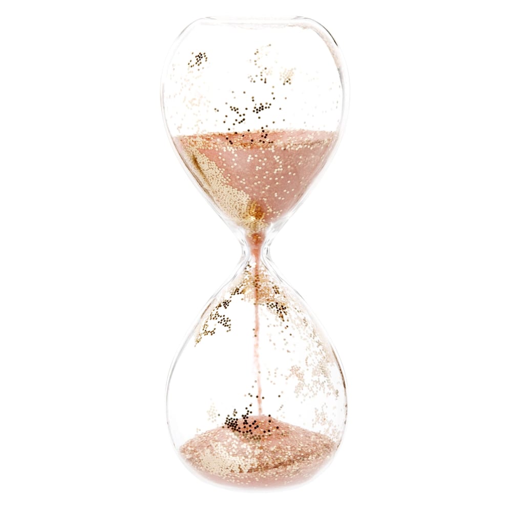Sanduhr aus Glas mit Glitzer