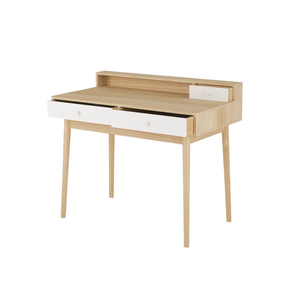 Schreibtisch mit 3 Schubladen, weiß - Maisons Du Monde