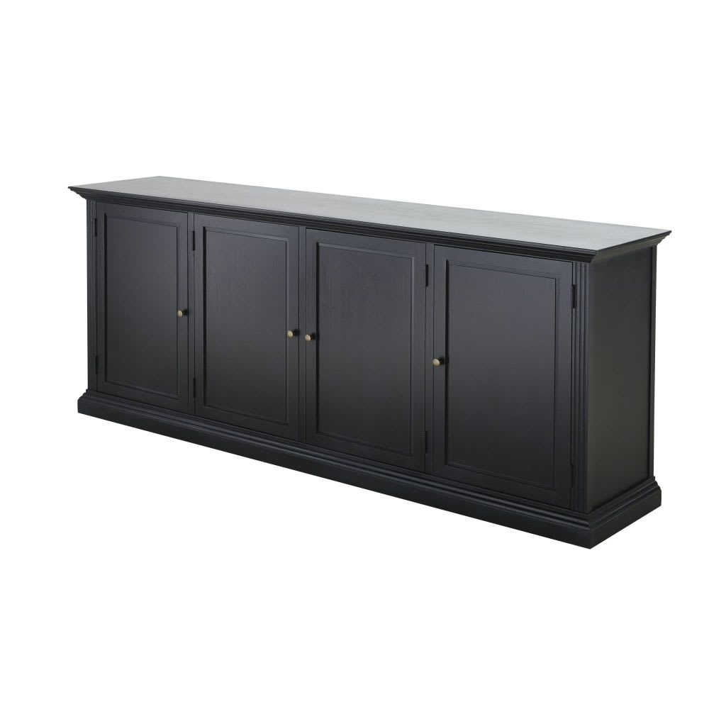 Schwarzes Sideboard mit 4 Türen, 210 cm - Maisons Du Monde