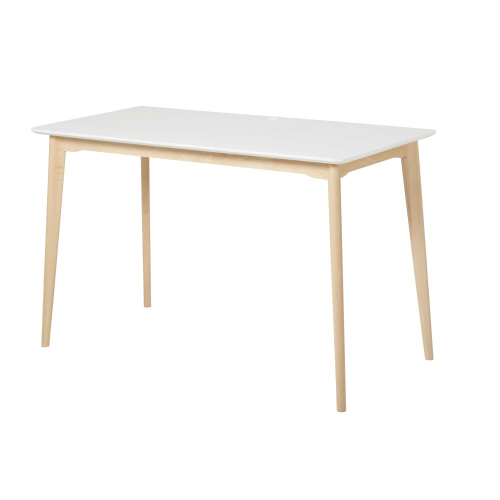 Scrivania professionale in legno massello di faggio bianco -